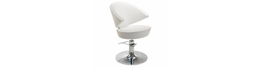 FAUTEUIL CHARME AVEC BASE RONDE Chrome Pompe BLOQUANTE SKAI NOIR 008